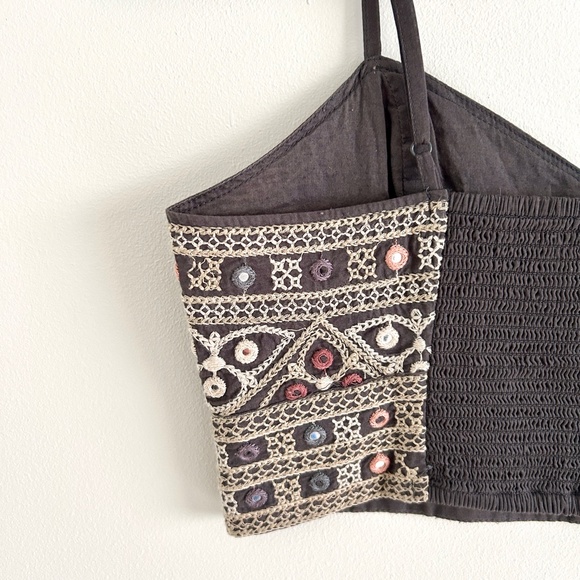 American Eagle Bustier Crop Top Sleeveless with Embroidery Size XS - Picture 9 of 10